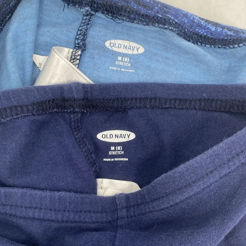 Old navy cropped leggings blue space dye size m 8 girls tie bottom
